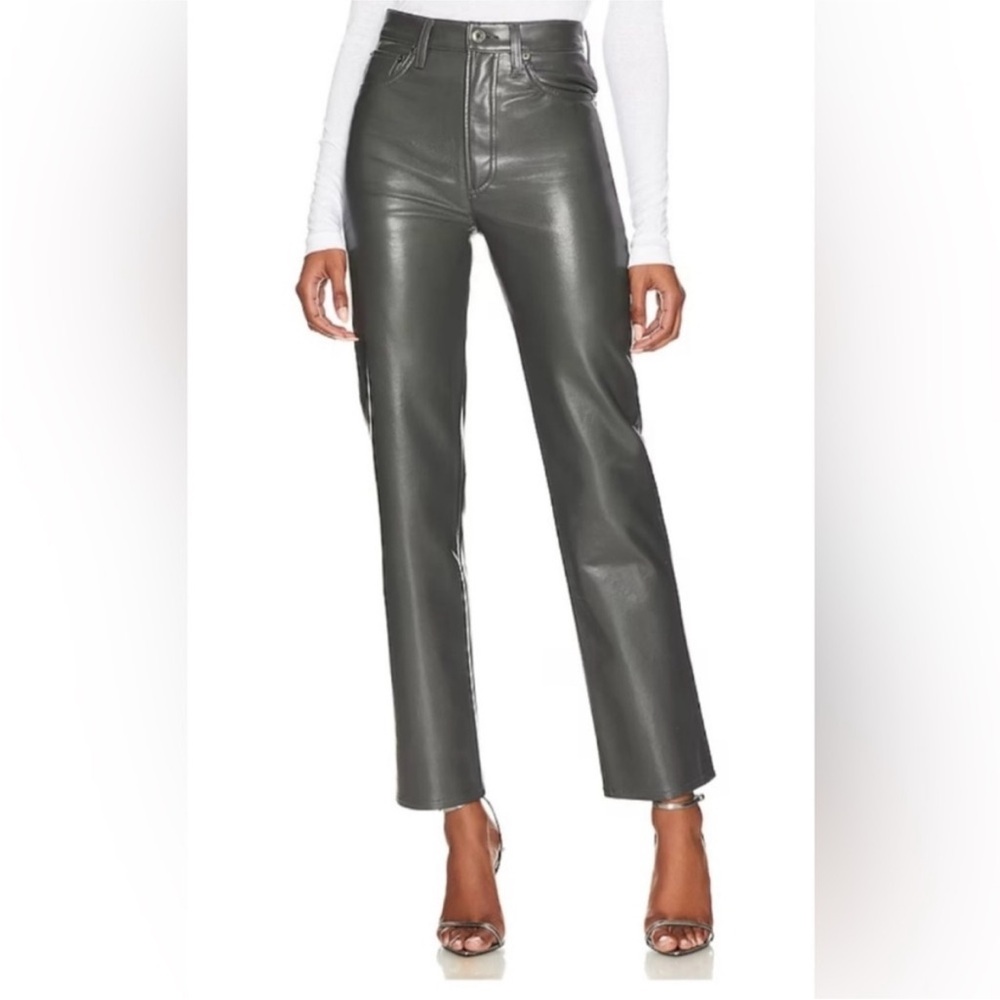 Agolde Recycled Leather‎ 90’s Pinch Waist in Shadow Size 32